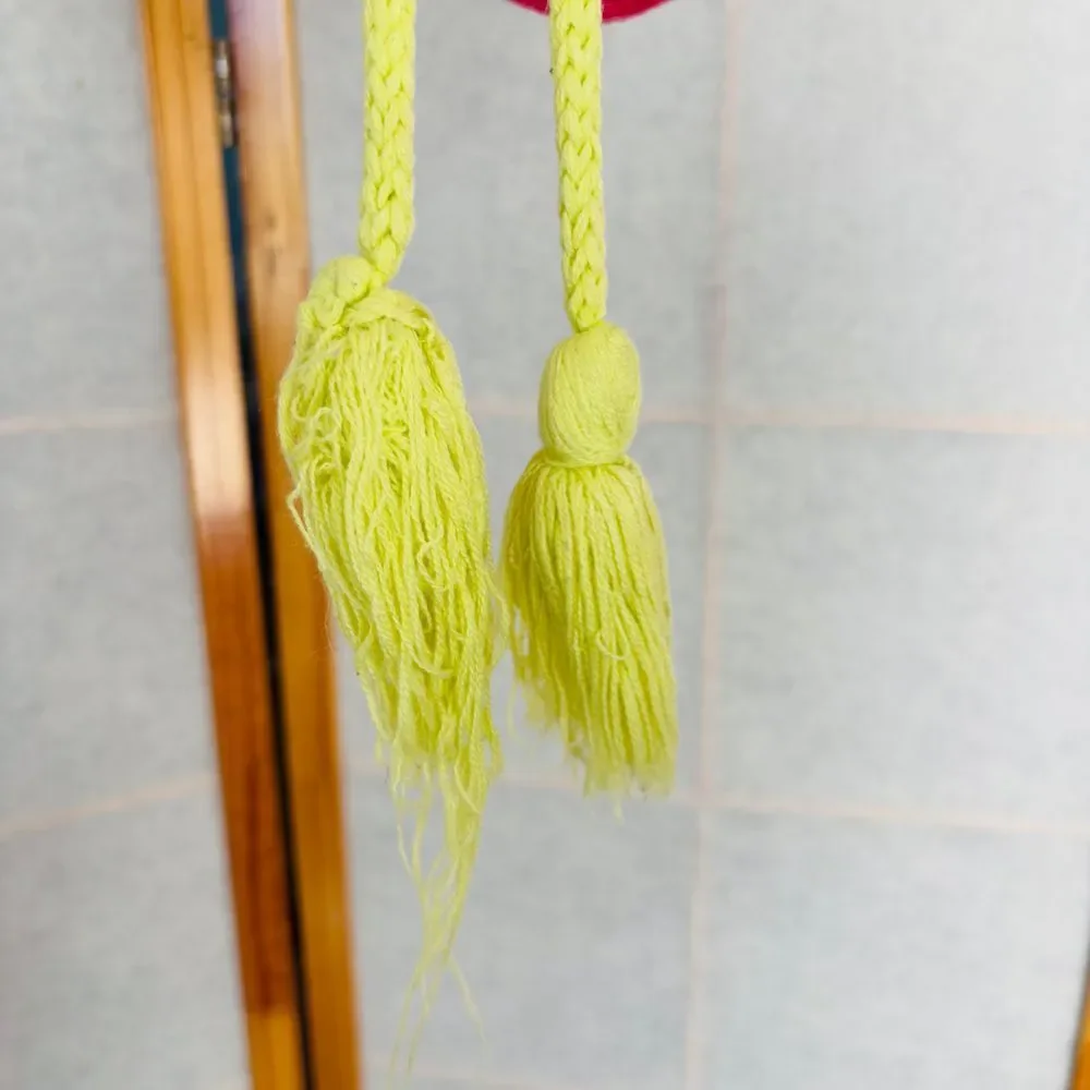 Columbia Winter Youth Knit Hat Fleece Lined Tassels Ear‎ Flaps Fair Isle Nordic